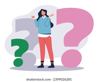 People think question ask mark confusion concept. Vector design graphic illustration
