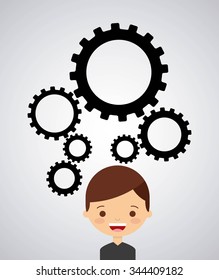 people thinking design, vector illustration eps10 graphic 