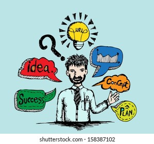people thinking and people dialog speech bubbles 