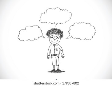 People Thinking Idea  on transparent background