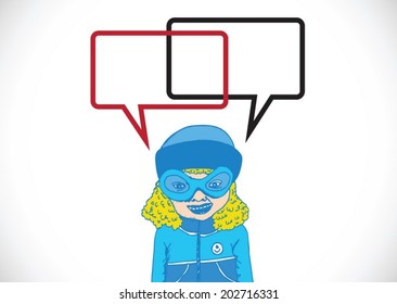 People thinking and peoples talking with  dialog speech bubbles