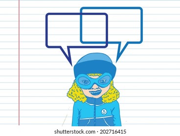 People thinking and peoples talking with  dialog speech bubbles