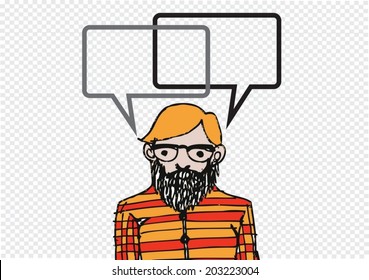 People thinking and peoples talking with dialog speech bubbles