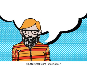 People thinking and peoples talking with dialog speech bubbles