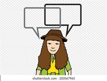 People thinking and peoples talking with dialog speech bubbles