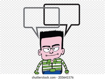 People thinking and peoples talking with dialog speech bubbles