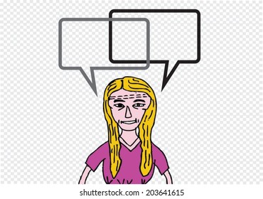 People thinking and peoples talking with dialog speech bubbles