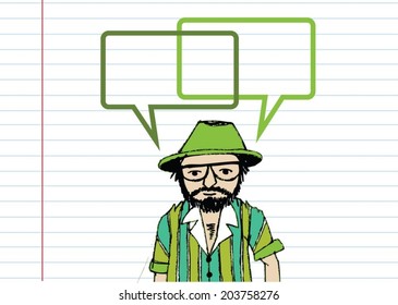 People thinking and peoples talking with dialog speech bubbles