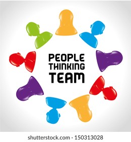 people thinking team over gray background vector illustration 