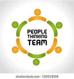 people thinking team over gray background vector illustration 