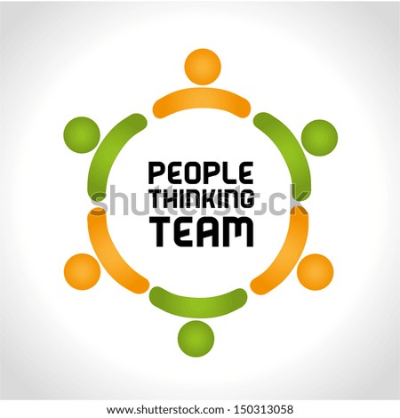 people thinking team over gray background vector illustration 