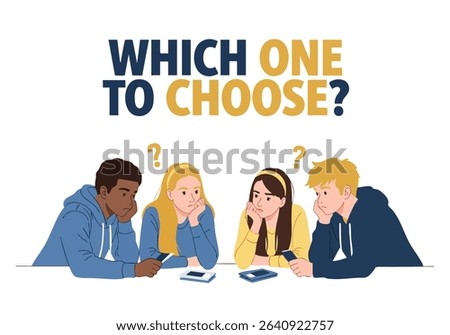 People thinking which option to choose, group decision