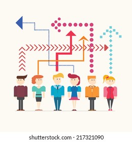 People Thinking,vector,illustration.