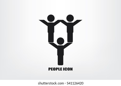 people three icon vector.