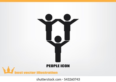 people three icon vector