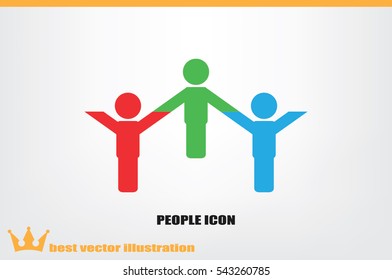 people three icon vector