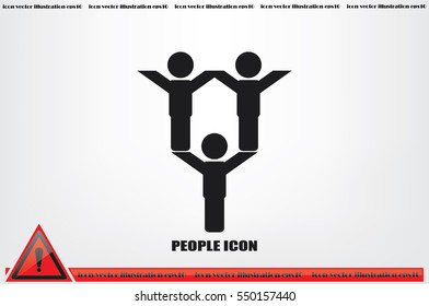people three icon vector