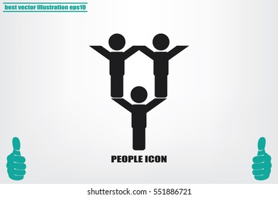 people three icon vector