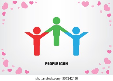 people three icon vector