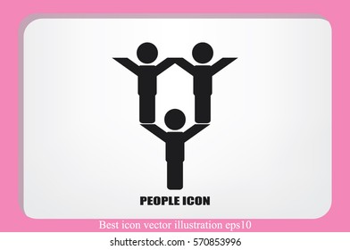 people three icon vector