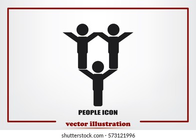 people three icon vector.