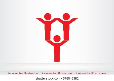 people three icon vector.