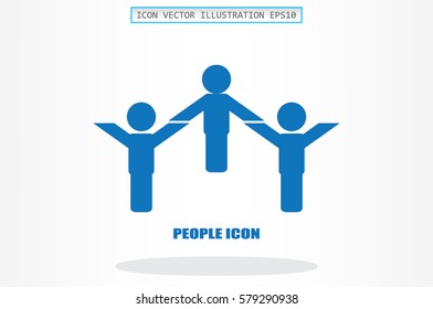 people three icon vector