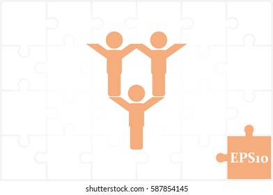 people three icon vector