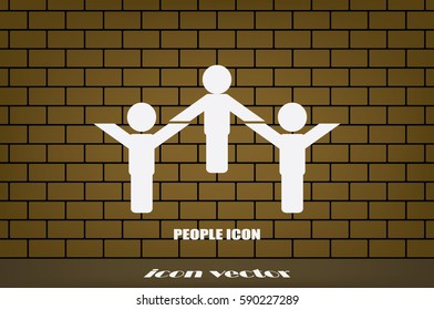 people three icon vector