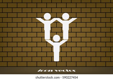 people three icon vector