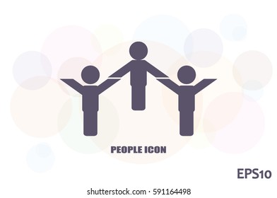 people three icon vector