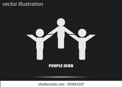 people three icon vector.