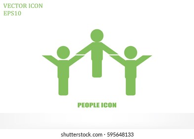people three icon vector.