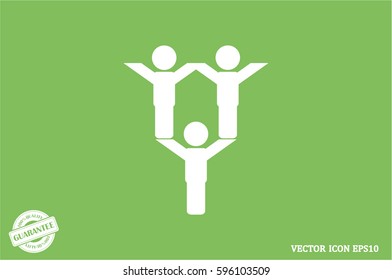 people three icon vector