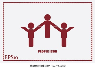 people three icon vector
