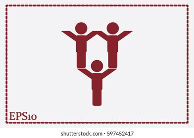 people three icon vector