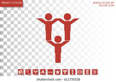 people three icon vector