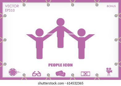 people three icon vector
