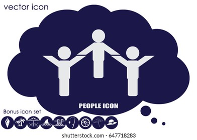 people three icon vector