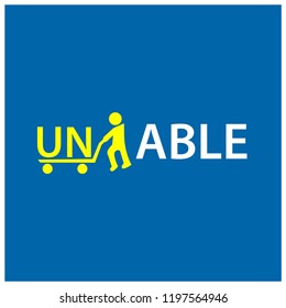 People throw letters u and n from unable, unable to able