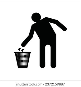 people throw rubbish icon vector illustration logo design