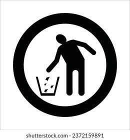 people throw rubbish icon vector illustration logo design
