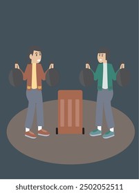 people throwing garbage. vector illustration.