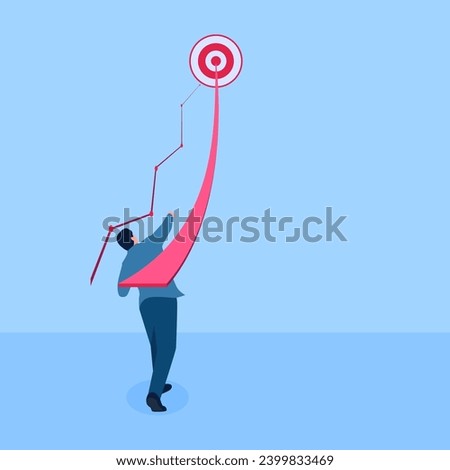 people throwing at a high target, a metaphor for high expectations. Simple flat conceptual illustration.
