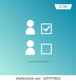 people tick icon vector, Choosing icon vector isolated on background