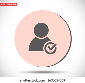 People tick vector icon , lorem ipsum Flat design