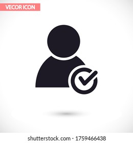 Icono vector de garrapatas, lorem ipsum Diseño plano