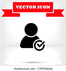 People tick vector icon , lorem ipsum Flat design