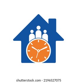 People Time Home Form Concept Logo. Zeit erfolgreich Gesundheit Logo Symbol Vektorgrafik.
