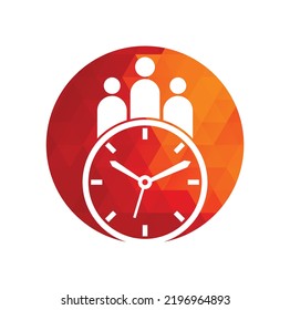 People Time Logo. time successful health logo icon vector. time logo with medical people icon silhouette.